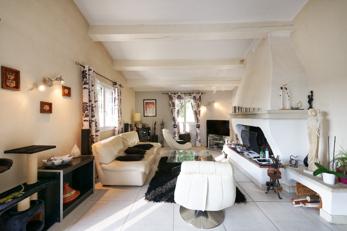 Le salon avant travaux, vu depuis l'entrée.